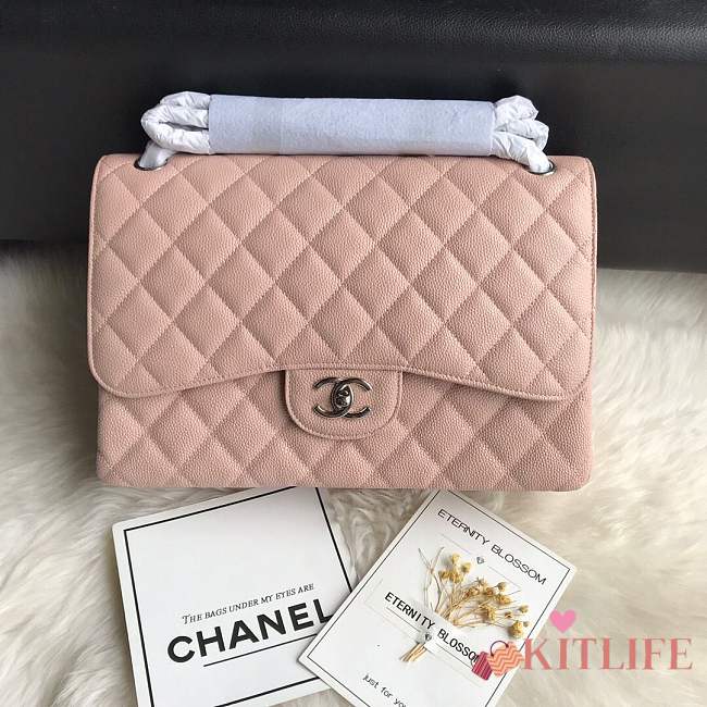 Chanel shoulder bag pink colour with white Silver buckle 1113 - 1