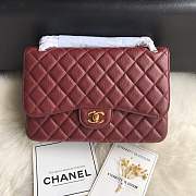 Chanel shoulder bag burgundy colour with gold buckle 1113 - 1