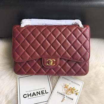 Chanel shoulder bag burgundy colour with gold buckle 1113