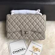 Chanel shoulder bag gray colour with white silver buckle 1113 - 1