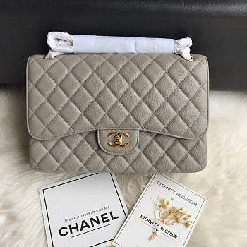 Chanel shoulder bag gray colour with gold buckle 1113