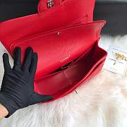 Chanel shoulder bag red colour with white silver buckle 1113 - 4