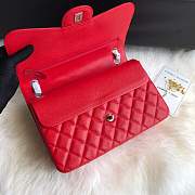 Chanel shoulder bag red colour with white silver buckle 1113 - 3