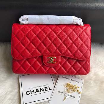 Chanel shoulder bag red colour with gold buckle 1113