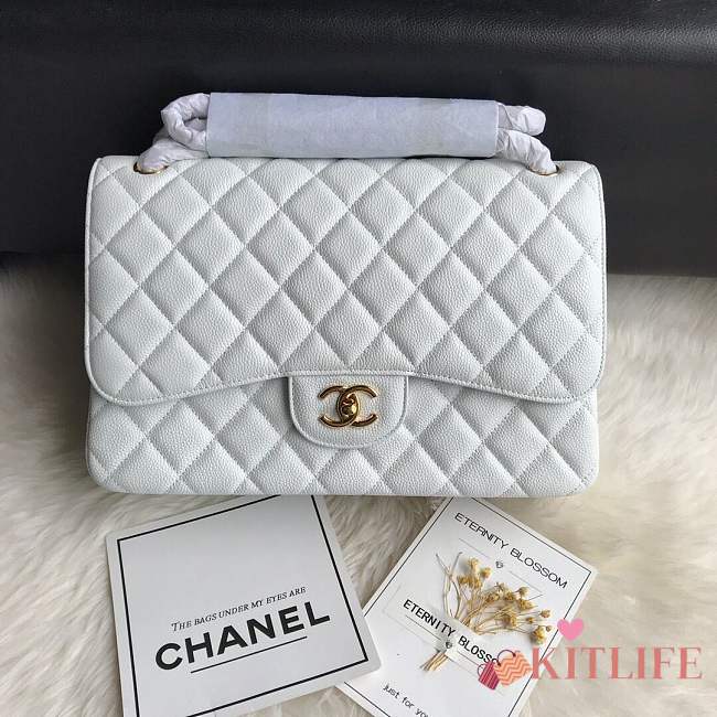 Chanel shoulder bag off-white colour with gold buckle 1113 - 1