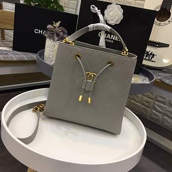 Chanel bucket bag gray colour with gold hardware AS0310