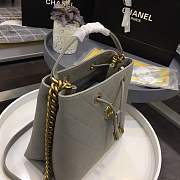 Chanel bucket bag gray colour with gold hardware AS0310 - 2
