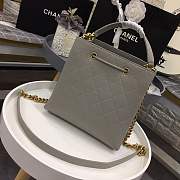 Chanel bucket bag gray colour with gold hardware AS0310 - 4