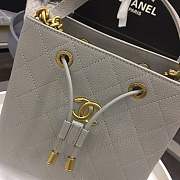 Chanel bucket bag gray colour with gold hardware AS0310 - 5
