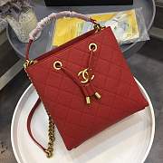 Chanel bucket bag red colour with gold hardware AS0310 - 4