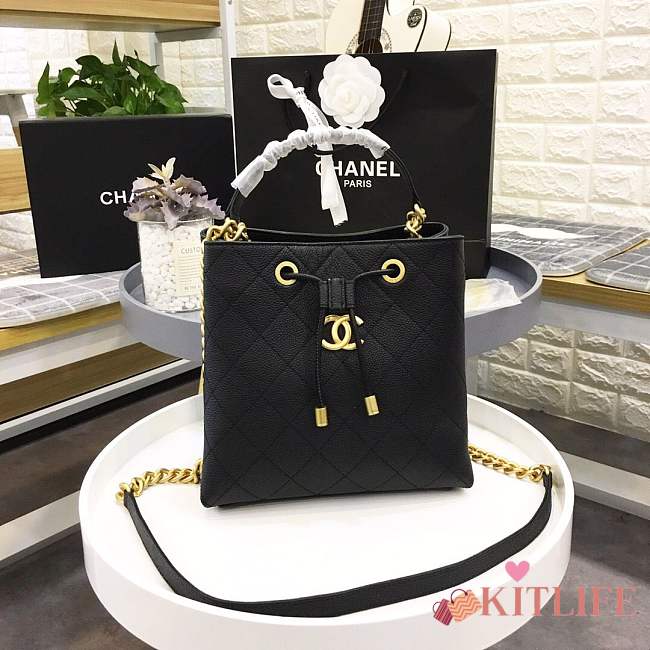 Chanel bucket bag black colour with gold hardware AS0310 - 1