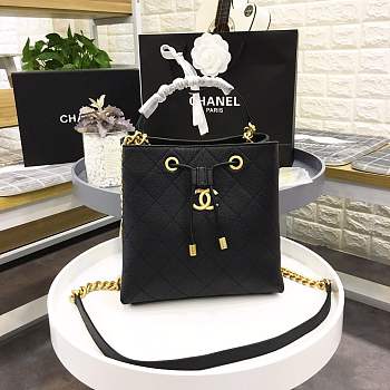 Chanel bucket bag black colour with gold hardware AS0310