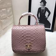 Chanel Python leather handbag with sheepskin lining &Purple colour & light gold hardware - 1