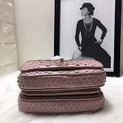 Chanel Python leather handbag with sheepskin lining &Purple colour & light gold hardware - 6