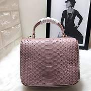Chanel Python leather handbag with sheepskin lining &Purple colour & light gold hardware - 2