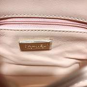  Chanel Python leather handbag with sheepskin lining &pink colour & gold hardware - 3