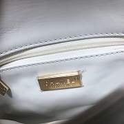 Chanel Python leather handbag with sheepskin lining blue&white colour &light gold hardware - 5