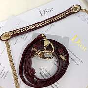 Mini Lady Dior bag size 17 CM Burgundy color &gold hardware - 4