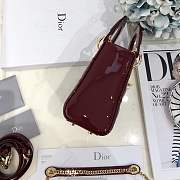 Mini Lady Dior bag size 17 CM Burgundy color &gold hardware - 6