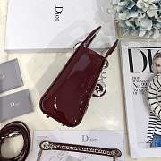 Mini Lady Dior bag size 17 CM Burgundy color &silver hardware - 2