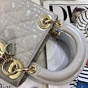 Mini Lady Dior bag size 17 CM &gray color &gold hardware - 3