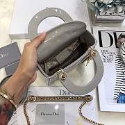 Mini Lady Dior bag size 17 CM &gray color &gold hardware - 4