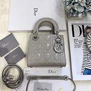 Mini Lady Dior bag size 17 CM &gray color &silver hardware - 1