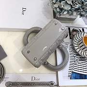 Mini Lady Dior bag size 17 CM &gray color &silver hardware - 2