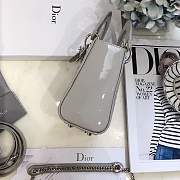 Mini Lady Dior bag size 17 CM &gray color &silver hardware - 4