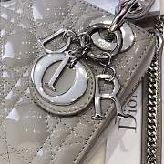 Mini Lady Dior bag size 17 CM &gray color &silver hardware - 5