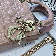 Mini Lady Dior bag size 17 CM &pink color &gold hardware - 6