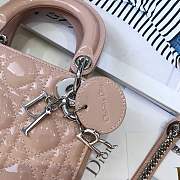Mini Lady Dior bag size 17 CM &pink color &silver hardware - 6