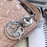 Mini Lady Dior bag size 17 CM &pink color &silver hardware - 5