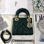 Mini Lady Dior bag size 17 CM &dark green color &gold hardware - 1