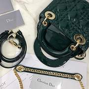 Mini Lady Dior bag size 17 CM &dark green color &gold hardware - 2