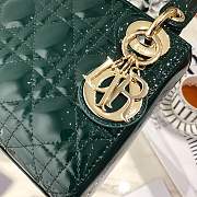 Mini Lady Dior bag size 17 CM &dark green color &gold hardware - 3