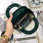 Mini Lady Dior bag size 17 CM &dark green color &gold hardware - 4