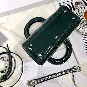 Mini Lady Dior bag size 17 CM &dark green color &silver hardware - 2