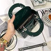 Mini Lady Dior bag size 17 CM &dark green color &silver hardware - 3