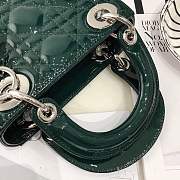 Mini Lady Dior bag size 17 CM &dark green color &silver hardware - 5