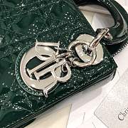 Mini Lady Dior bag size 17 CM &dark green color &silver hardware - 6