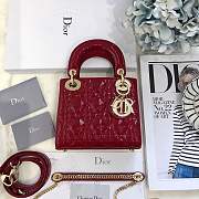 Mini Lady Dior bag size 17 CM &red color &gold hardware - 1