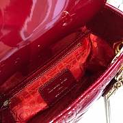 Mini Lady Dior bag size 17 CM &red color &gold hardware - 5