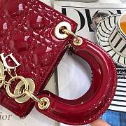 Mini Lady Dior bag size 17 CM &red color &gold hardware - 4