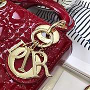 Mini Lady Dior bag size 17 CM &red color &gold hardware - 3