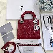 Mini Lady Dior bag size 17 CM &red color &silver hardware - 1