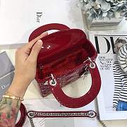 Mini Lady Dior bag size 17 CM &red color &silver hardware - 2