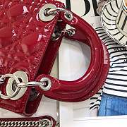 Mini Lady Dior bag size 17 CM &red color &silver hardware - 3