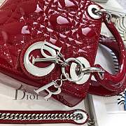 Mini Lady Dior bag size 17 CM &red color &silver hardware - 4