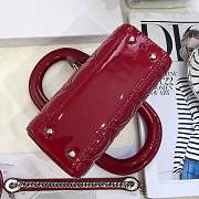 Mini Lady Dior bag size 17 CM &red color &silver hardware - 5